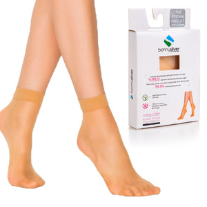 Silver Lady Ankle Socks For Sensitive Feet - 87% Nylon Silver Yarn