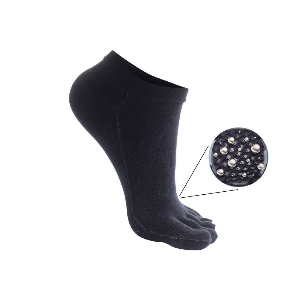 10% Pure Silver Low Cut (Ankle High) Toe Socks for Sensitive Foots